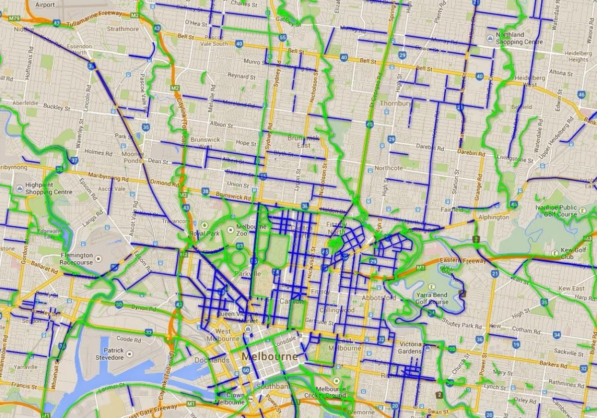 bisiklèt chemins Melbourne kat jeyografik