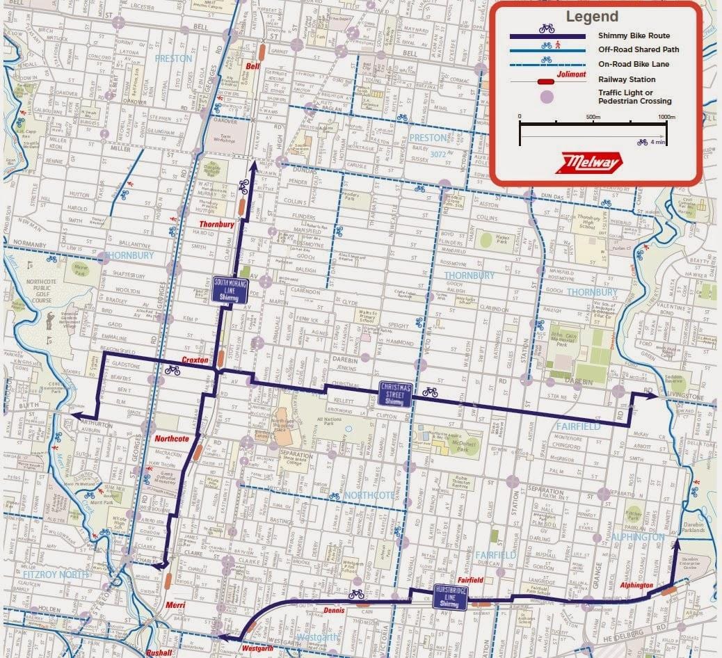 kat jeyografik nan Melbourne bisiklèt pataje