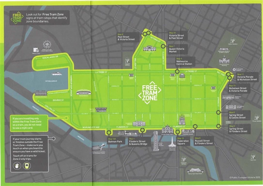 Melbourne gratis bèn nan zòn kat jeyografik
