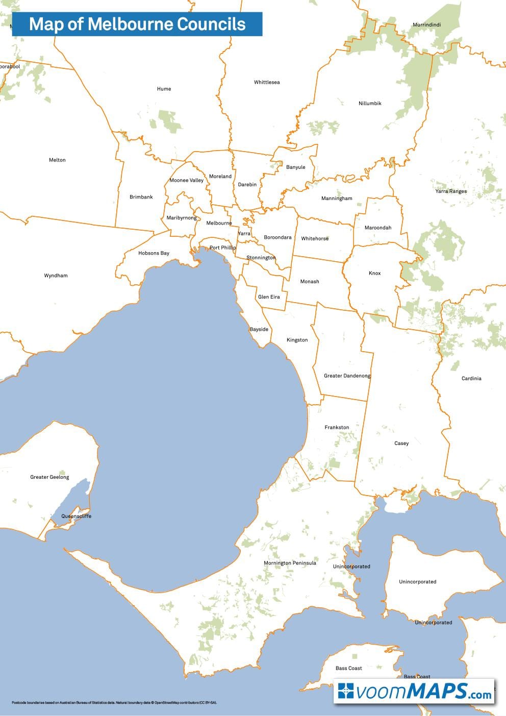 kat jeyografik nan Melbourne konsèy