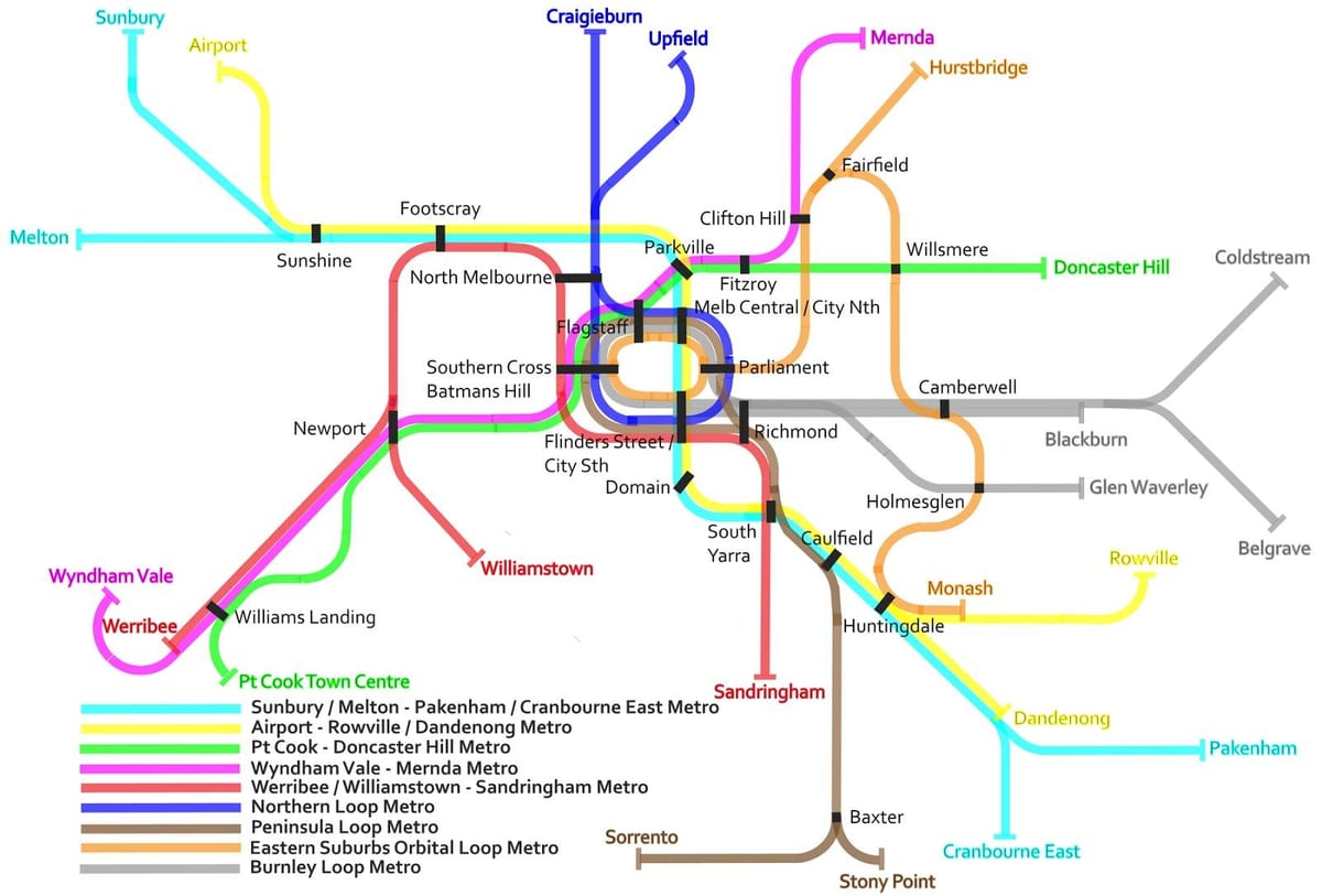 metro tren kat jeyografik Melbourne
