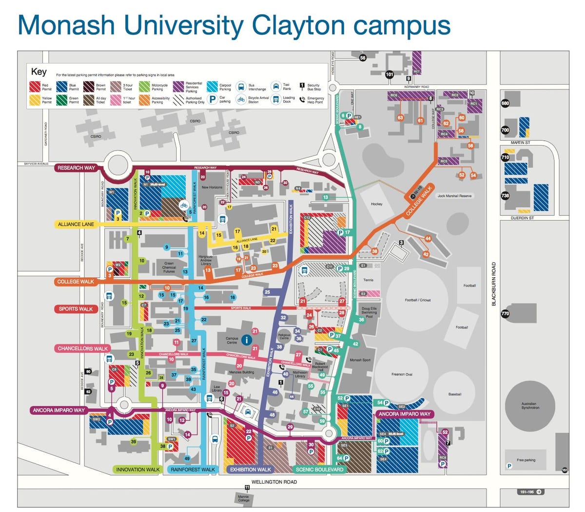 Monachi inivèsite Clayton kat jeyografik