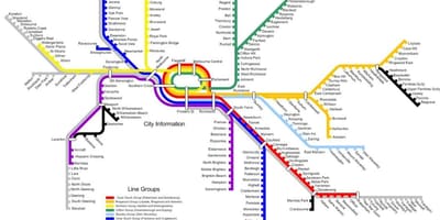 Melbourne tren liy kat jeyografik