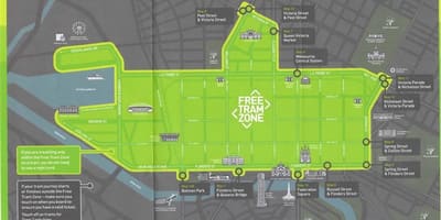 Melbourne gratis bèn nan zòn kat jeyografik