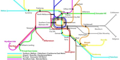 Metro tren kat jeyografik Melbourne